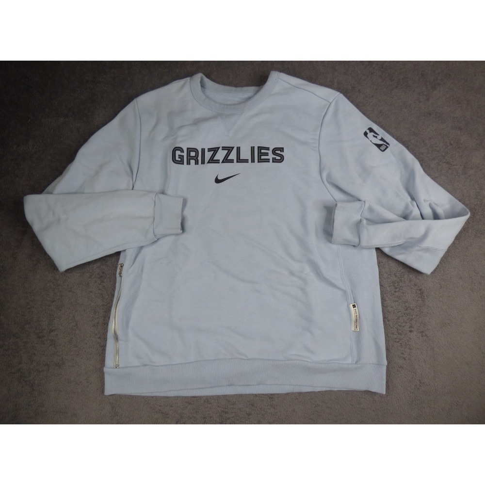 Memphis Grizzlies NBA Standard Issue Nike Sweatshirt L Mens Light Blue Crew Neck